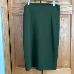 Olive green pencil skirt - stretchy!
